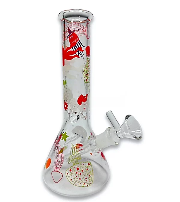 8" Coral Reef Dream – Glow-in-the-Dark Jellyfish Beaker Bong