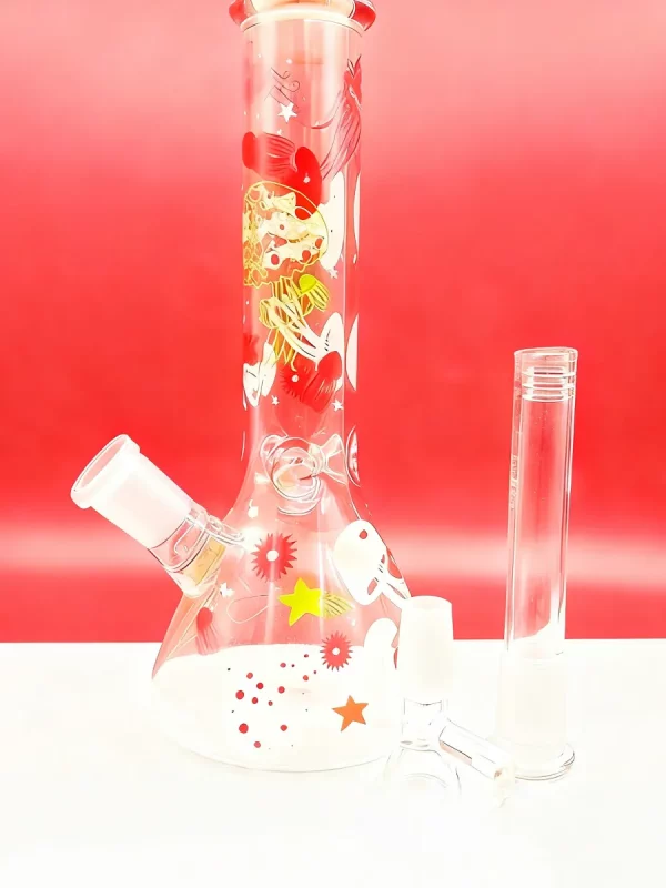 8" Coral Reef Dream Glow-in-the-Dark Jellyfish Beaker Bong