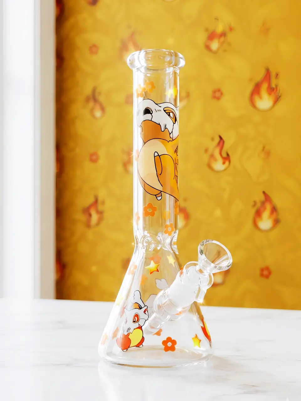 10″ Pokemon Cubone Star Pattern Beaker Glass Bong