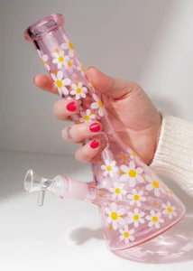 Pink Daisy Glass Bong