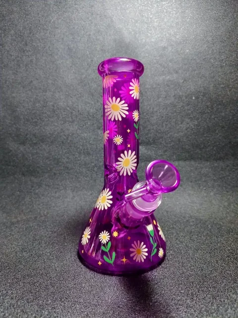Daisy Dream Purple Daisy Flower Beaker Glass Bong