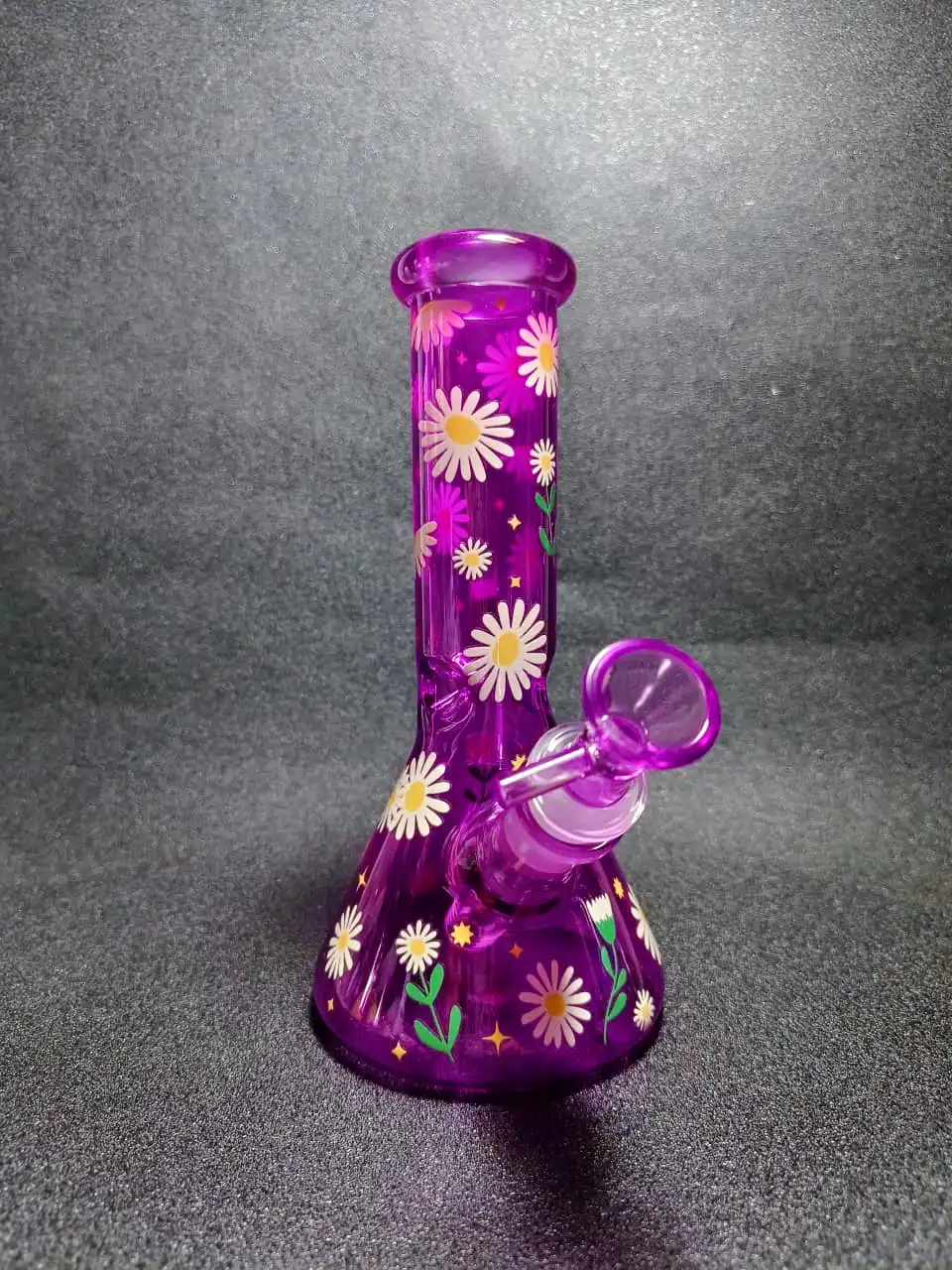 Daisy Dream Purple Daisy Flower Beaker Glass Bong