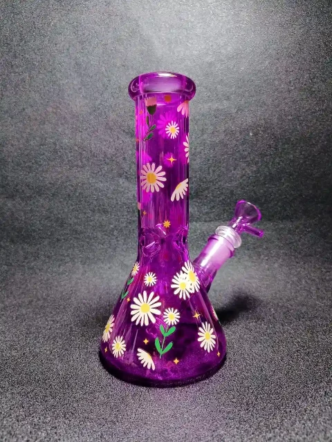 Daisy Dream Purple Daisy Flower Beaker Glass Bong Daisy Dream Purple Daisy Flower Beaker Glass Bong
