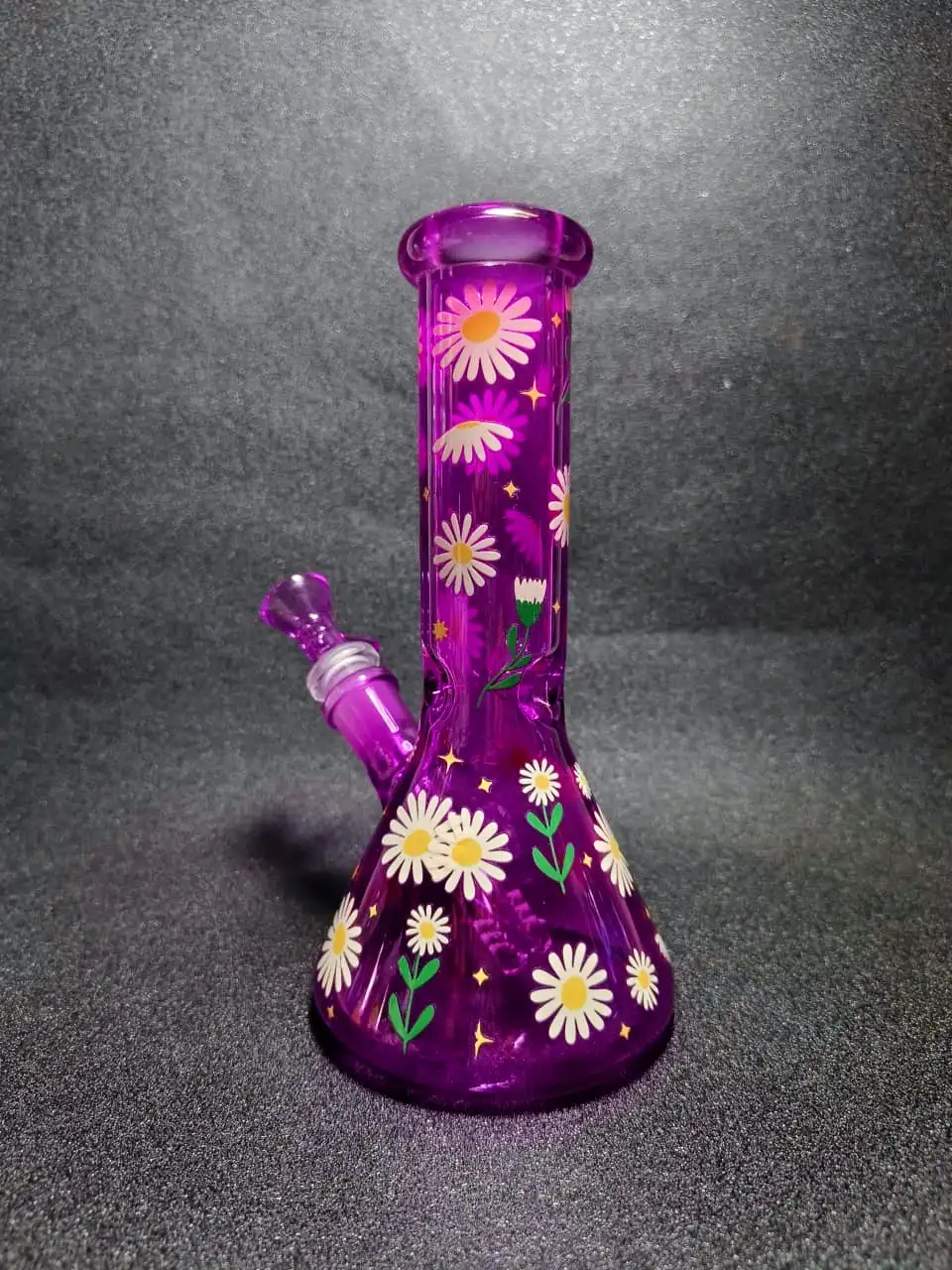 Daisy Dream Purple Daisy Flower Beaker Glass Bong