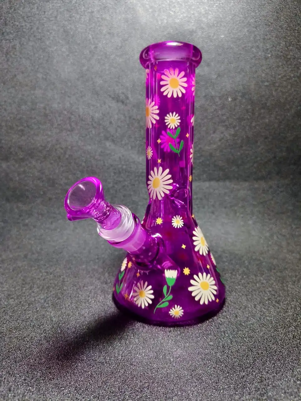 Daisy Dream Purple Daisy Flower Beaker Glass Bong