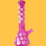 10" Daisy Sweetheart Hot Pink Beaker Bong