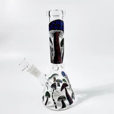 10" Dark Forest Mushroom Beaker Glass Bong