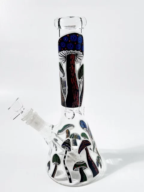 10" Dark Forest Mushroom Beaker Glass Bong