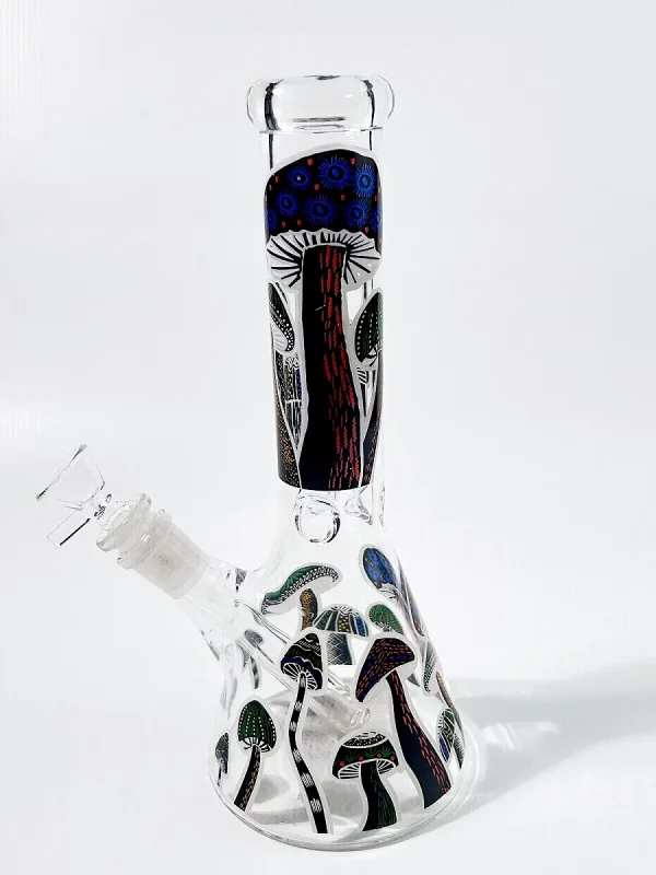 10" Dark Forest Mushroom Beaker Glass Bong