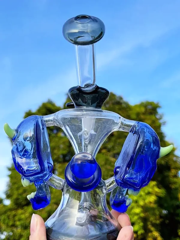 5" Demon Skull Cool Glass Bong/Dab Rig