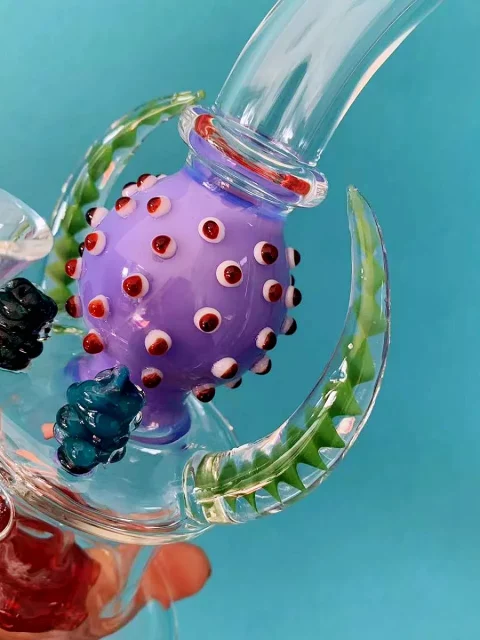 10" Desert Cactus Wig Wag Horns Glass Bong