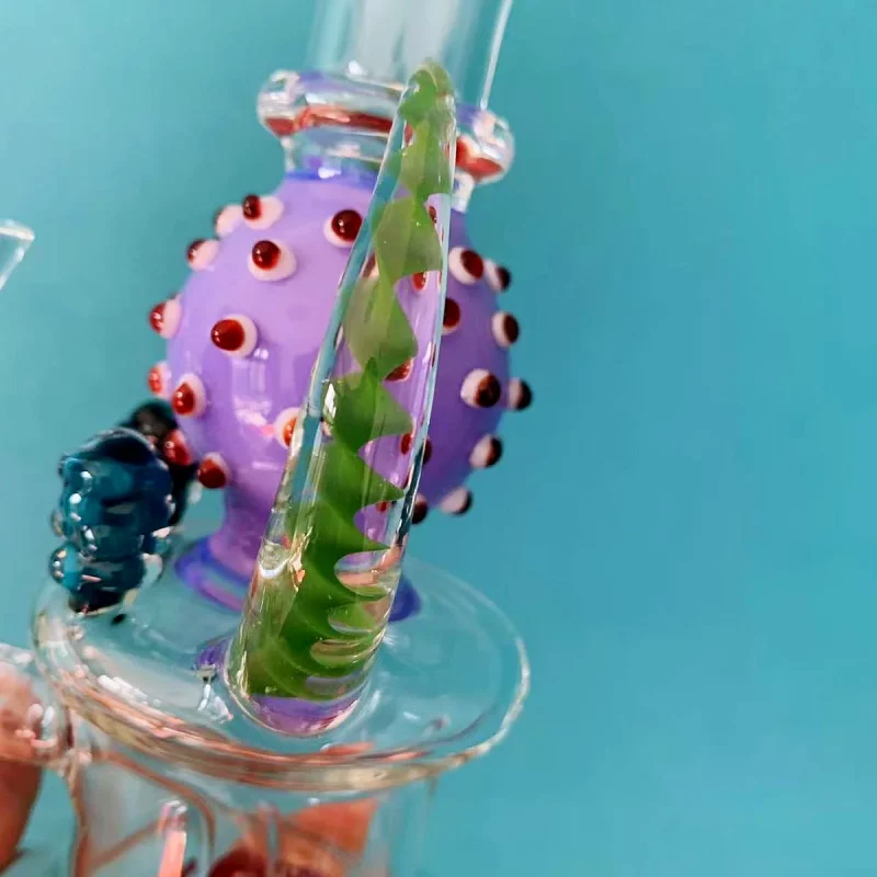 10" Desert Cactus Wig Wag Horns Glass Bong