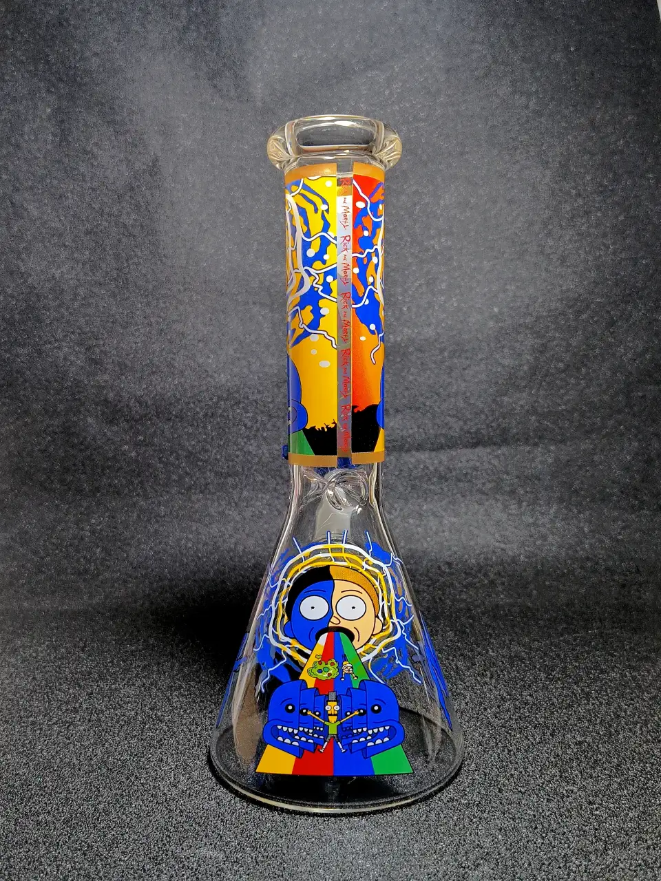 Dimensional Rift Morty Sci-Fi Beaker Glass Bong