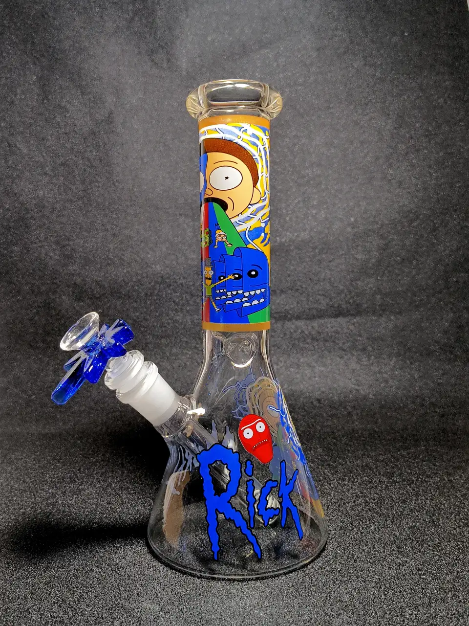 Dimensional Rift Morty Sci-Fi Beaker Glass Bong