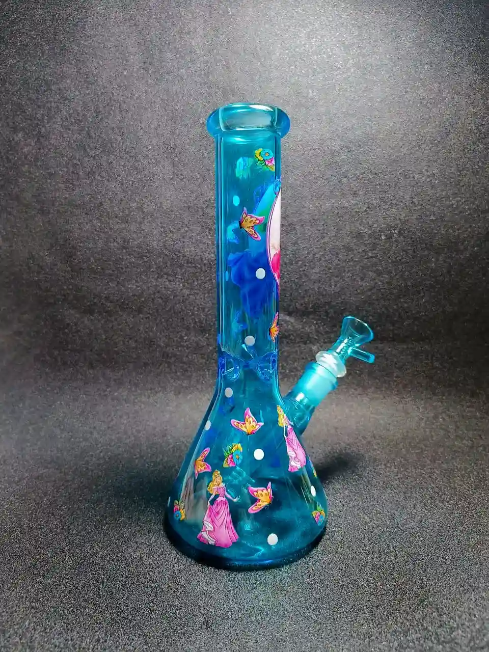 Disney Princess Aurora Ice Teal Beaker Glass Bong