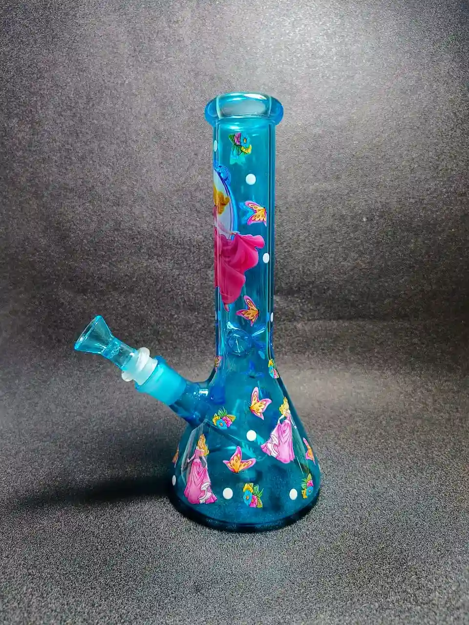 Disney Princess Aurora Ice Teal Beaker Glass Bong