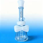 7″ Doll-Inspired Glass Bong with White Bow Accents