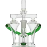 8" Double-Barreled Showerhead Percolator Glass Bong