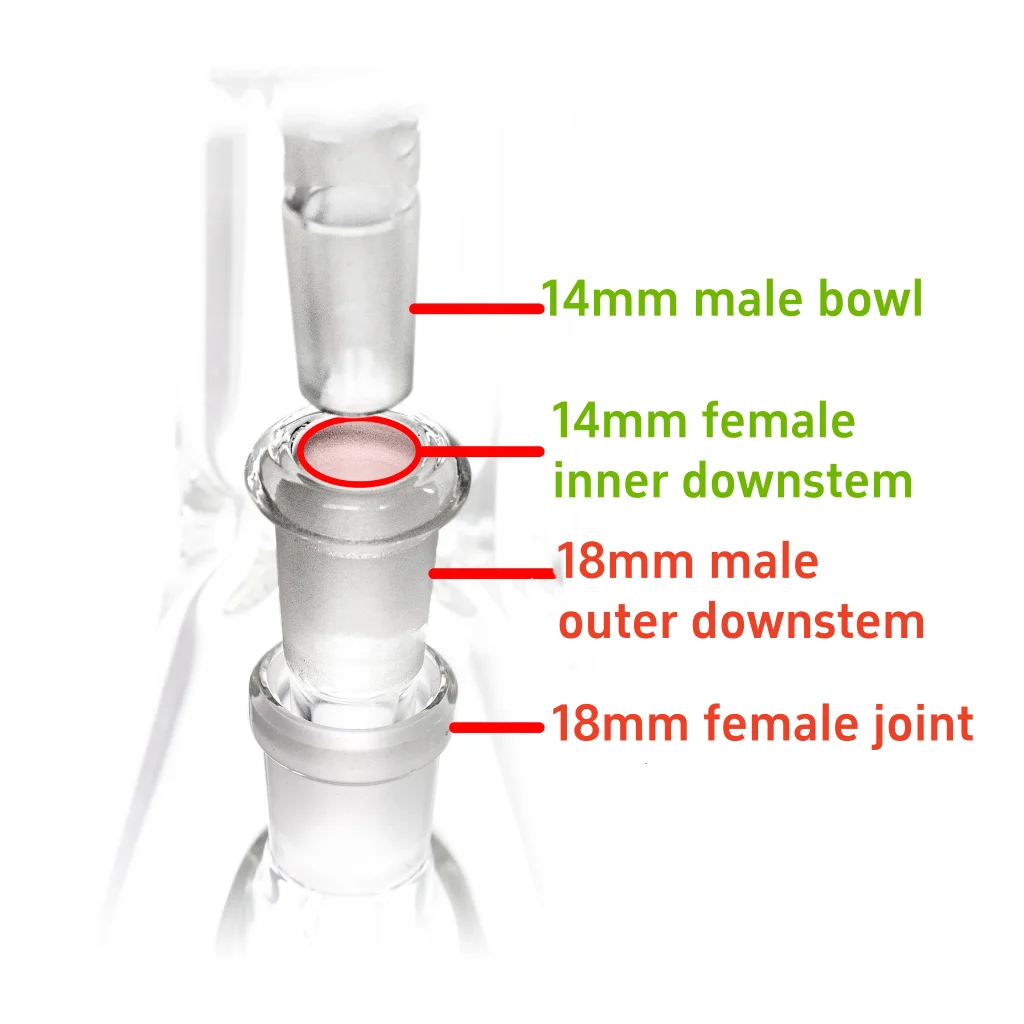 Bong Downstem Sizes 18mm to 14mm