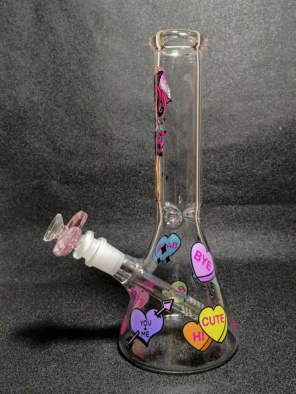 Draculaura Monster High Gothic Pink Black Umbrella Beaker Glass Bong