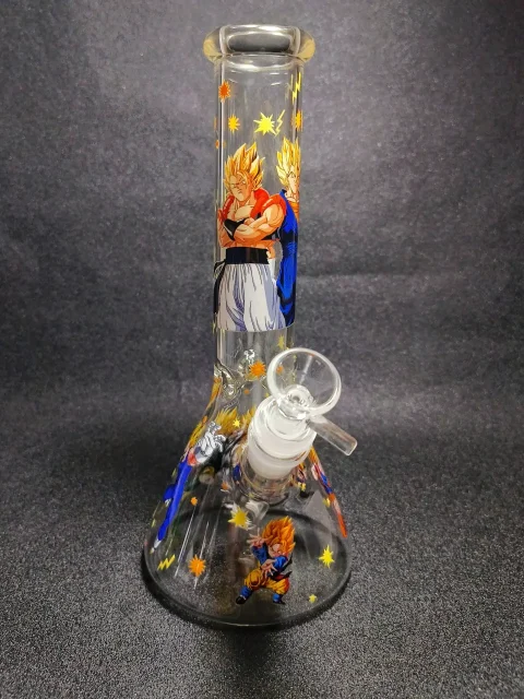 Dragon Ball Super Saiyan Gogeta Vegito Beaker Glass Bong Dragon Ball Super Saiyan Gogeta Vegito Beaker Glass Bong