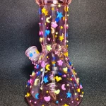 8" Dreamy Moon & Stars Pink Beaker Bong