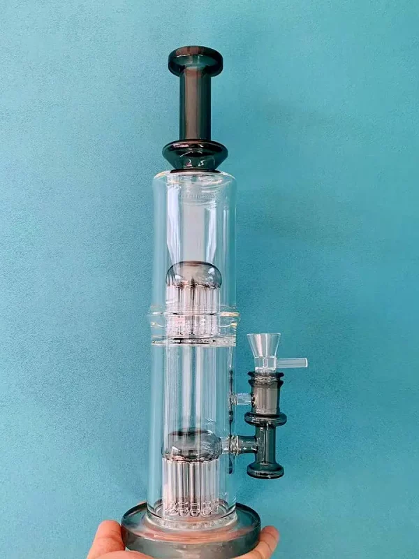 18" Dual-Chamber Bong with Double Tree Percs