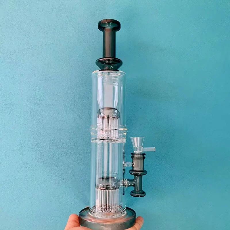 18" Dual-Chamber Bong with Double Tree Percs