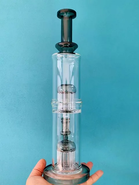 18" Dual-Chamber Bong with Double Tree Percs