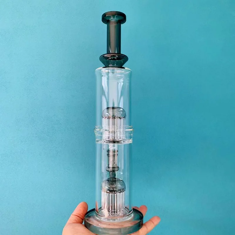 18" Dual-Chamber Bong with Double Tree Percs