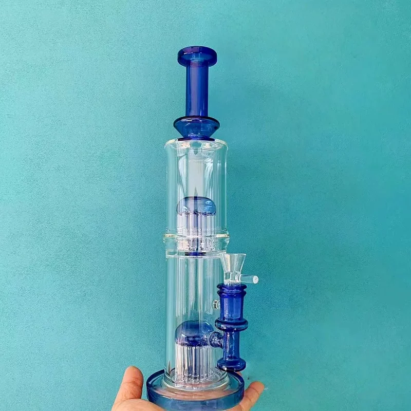 18" Dual-Chamber Bong with Double Tree Percs