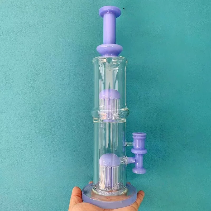 18" Dual-Chamber Bong with Double Tree Percs