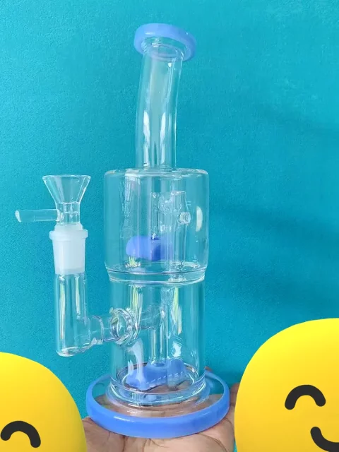 9" Dual Chamber Inline Perc Glass Bong | Purple