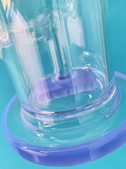 9" Dual Chamber Inline Perc Glass Bong | Purple