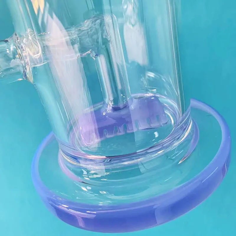9" Dual Chamber Inline Perc Glass Bong | Purple