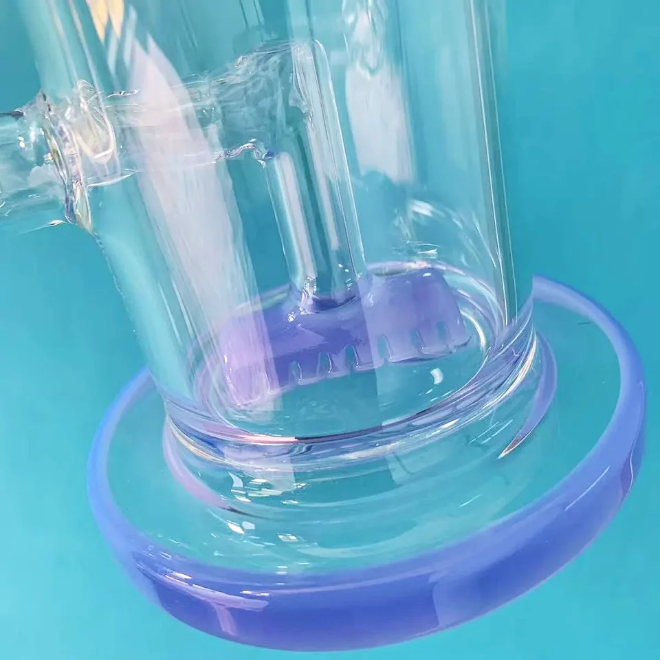 9" Dual Chamber Inline Perc Glass Bong | Purple