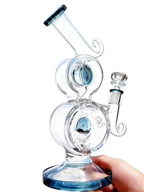 10" Dual Turbine Chamber Recycler Glass Bong