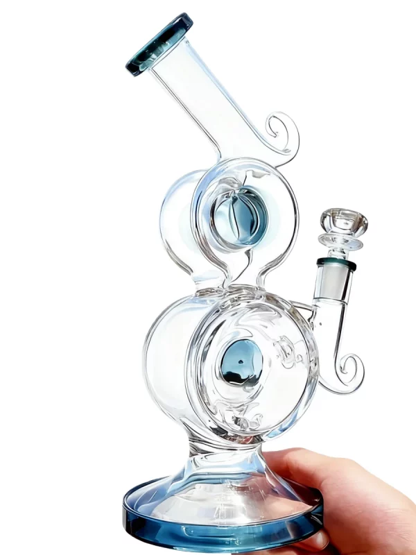10" Dual Turbine Chamber Recycler Glass Bong