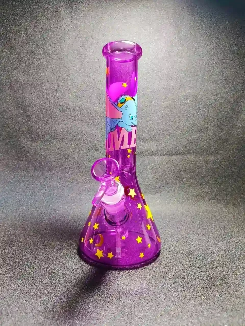 10" Dumbo Inspired Purple Beaker Glass Bong