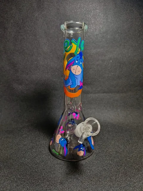 Eeyore Pink Bow & Butterfly Beaker Glass Bong