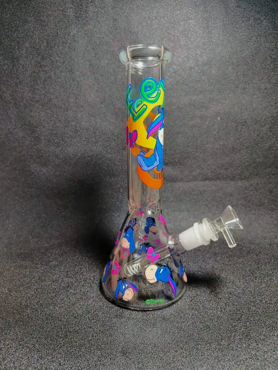 Eeyore Pink Bow & Butterfly Beaker Glass Bong