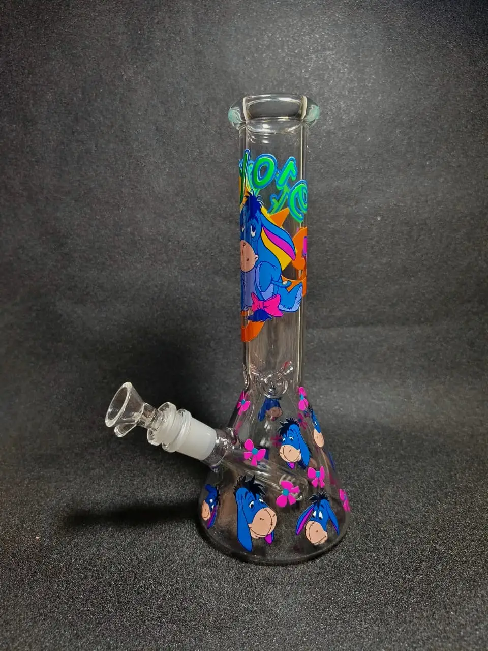 Eeyore Pink Bow & Butterfly Beaker Glass Bong