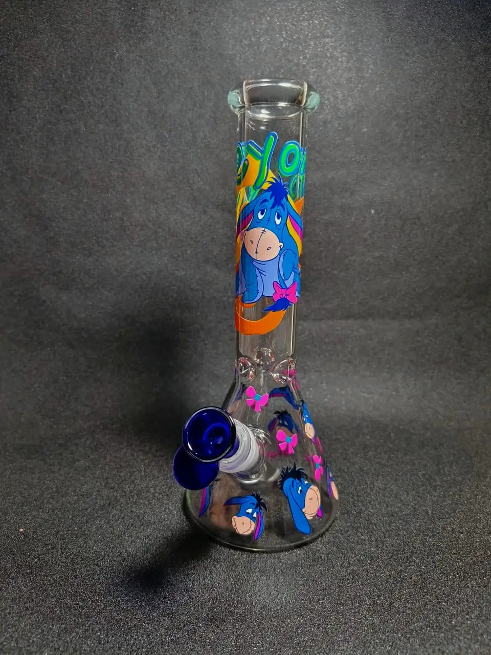 Eeyore Pink Bow & Butterfly Beaker Glass Bong