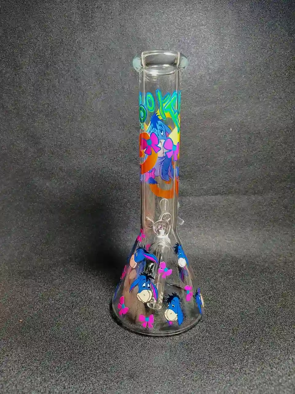 Eeyore Pink Bow & Butterfly Beaker Glass Bong