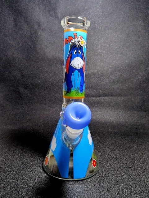 Eeyore Winnie the Pooh Blue Theme Beaker Glass Bong