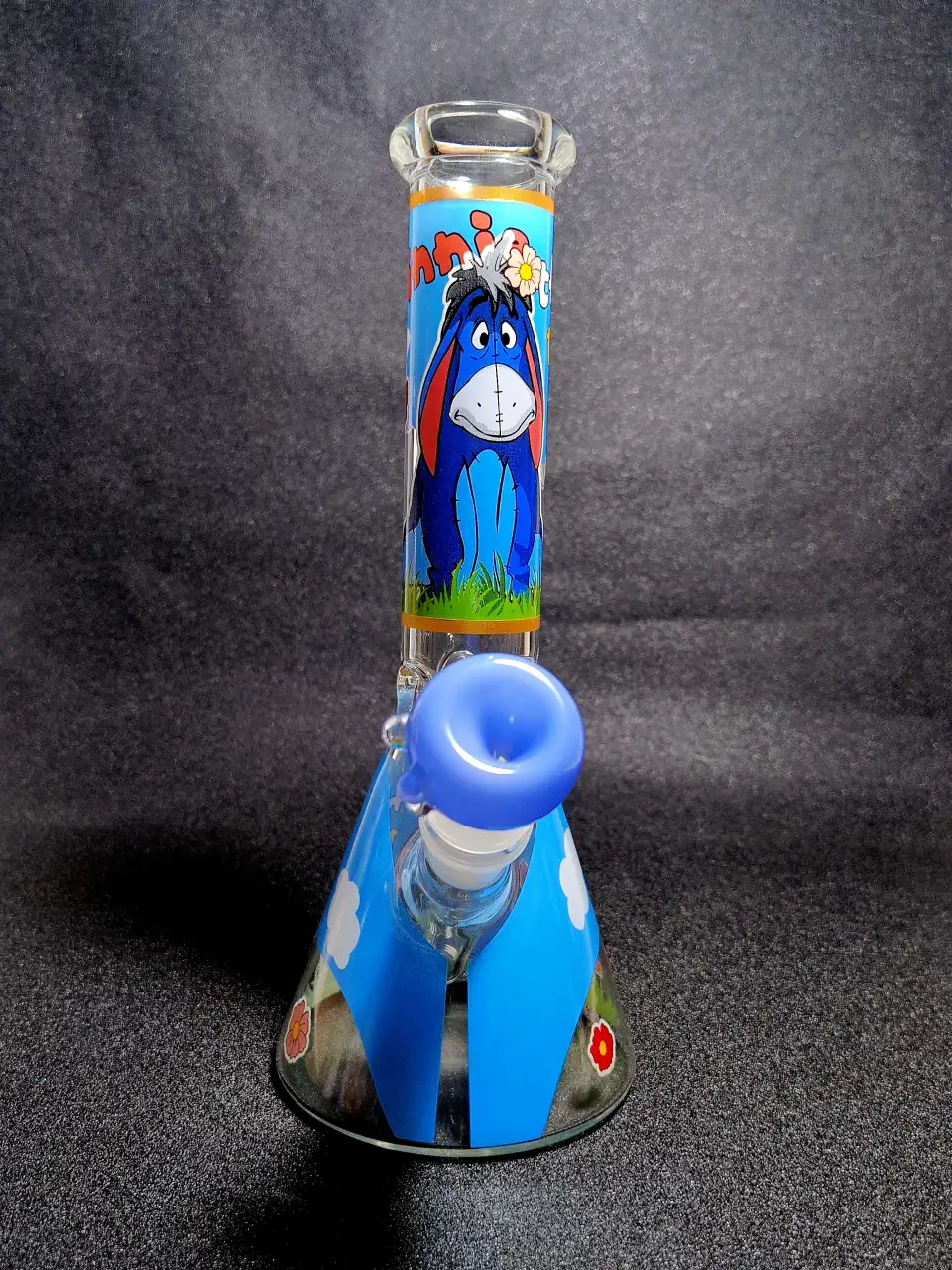 Eeyore Winnie the Pooh Blue Theme Beaker Glass Bong