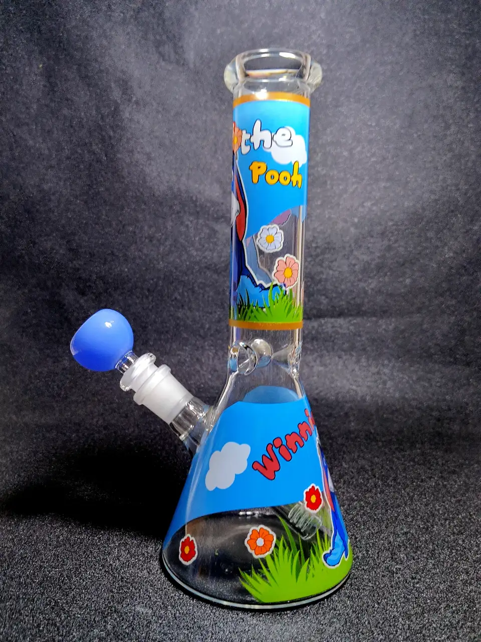 Eeyore Winnie the Pooh Blue Theme Beaker Glass Bong