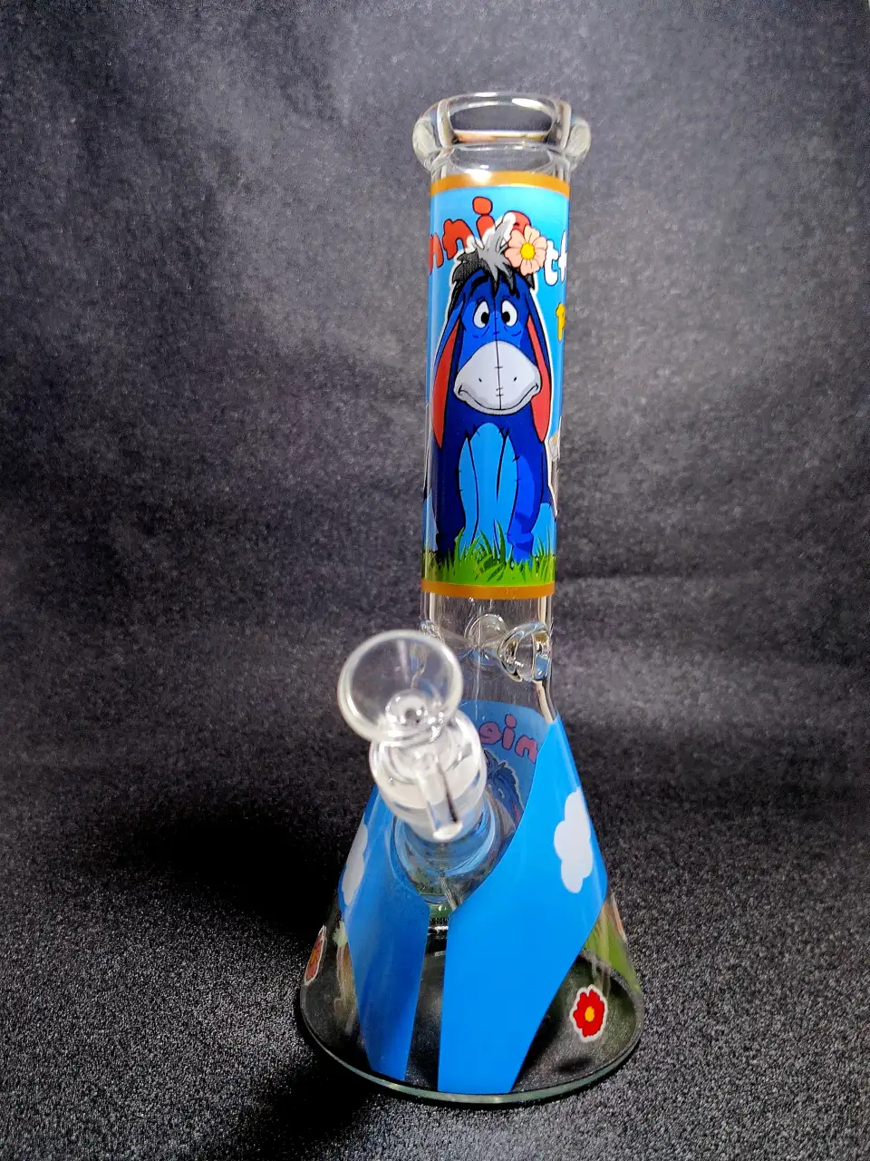 Eeyore Winnie the Pooh Blue Theme Beaker Glass Bong