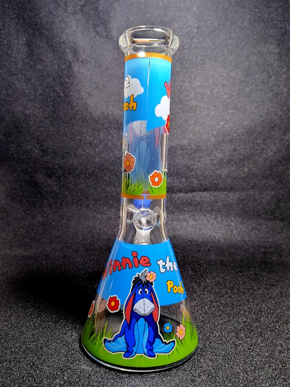 Eeyore Winnie the Pooh Blue Theme Beaker Glass Bong