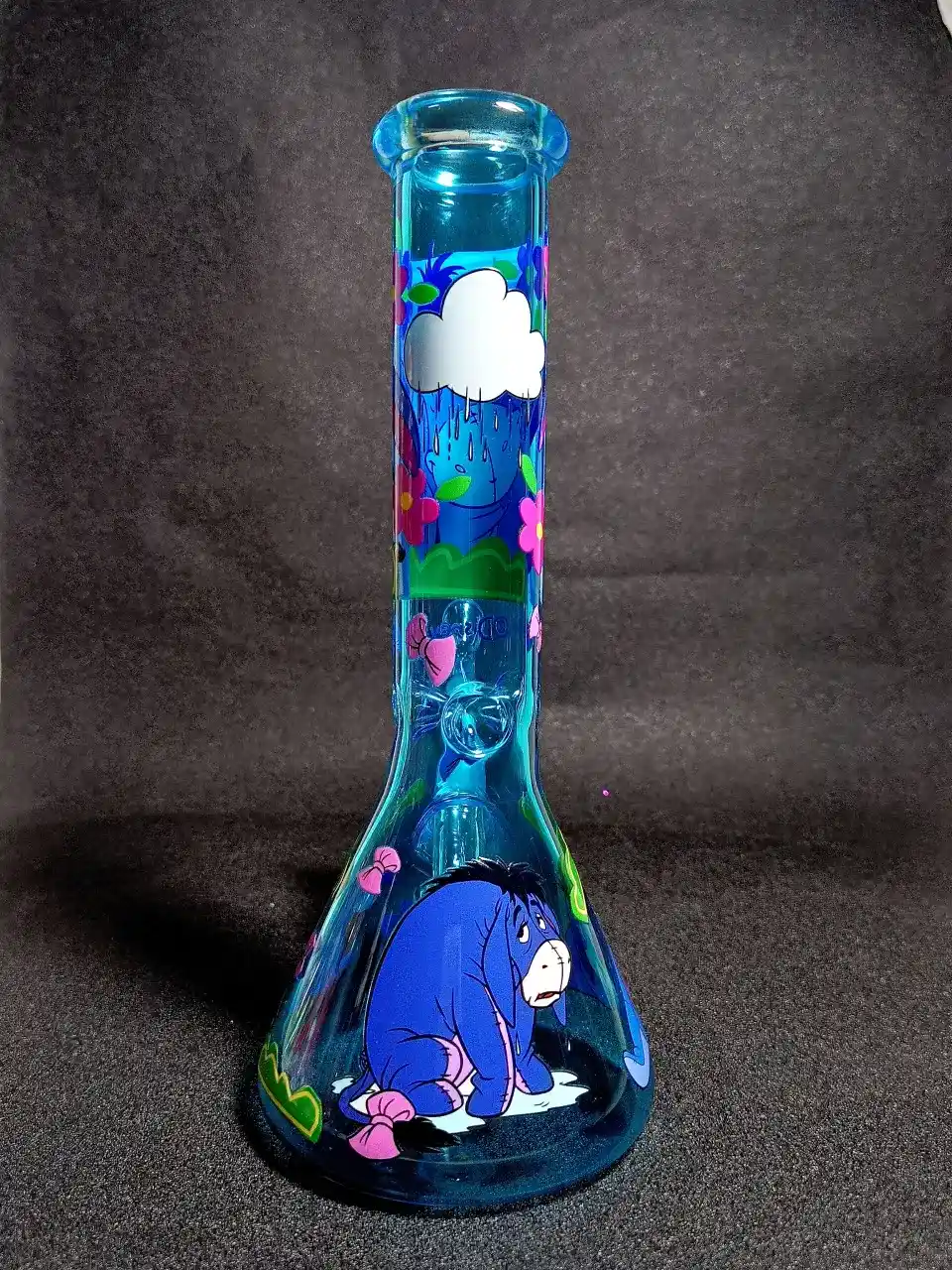 Eeyore Disney Winnie the Pooh Blue Sky Beaker Glass Bong